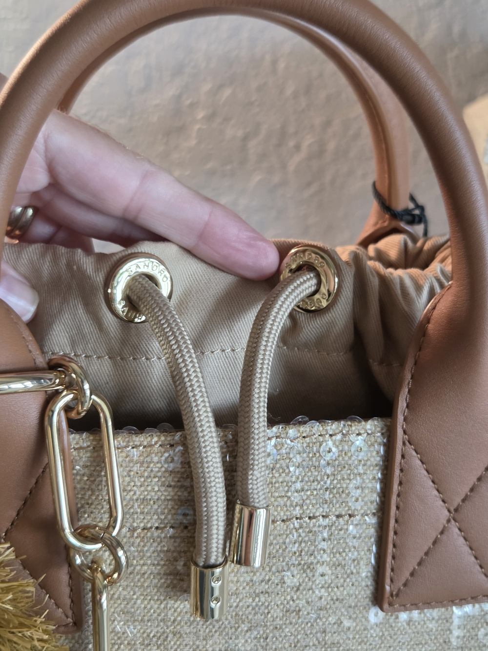 Sandro Paris New Kasbah Sequin Woven Mini Tote Crossbody Bag NWT - Picture 13 of 16